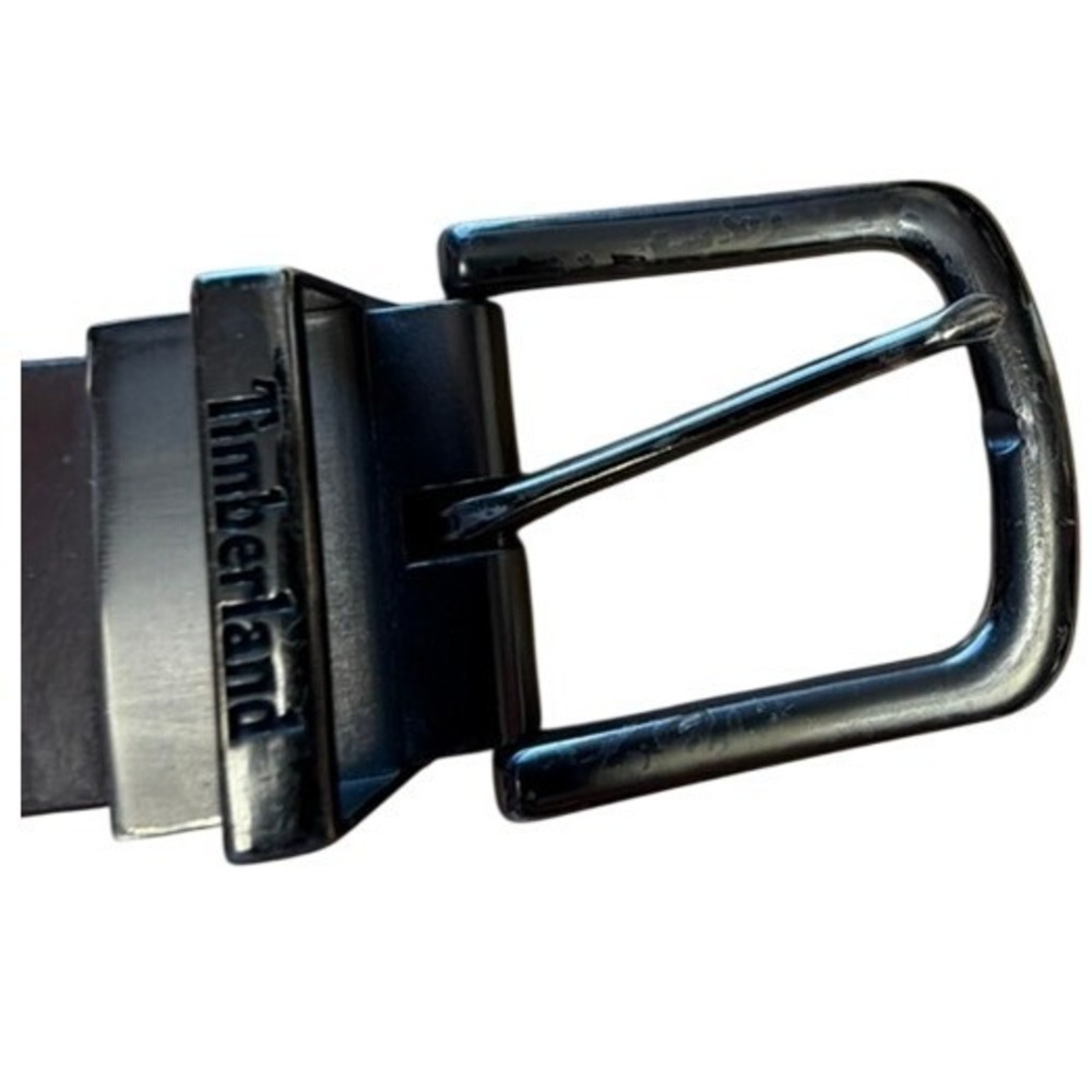 "Timberland" Reversible Leather Belt Blk /Brn Metal Swivel Buckle 46' Approx